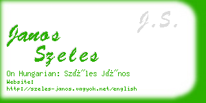 janos szeles business card